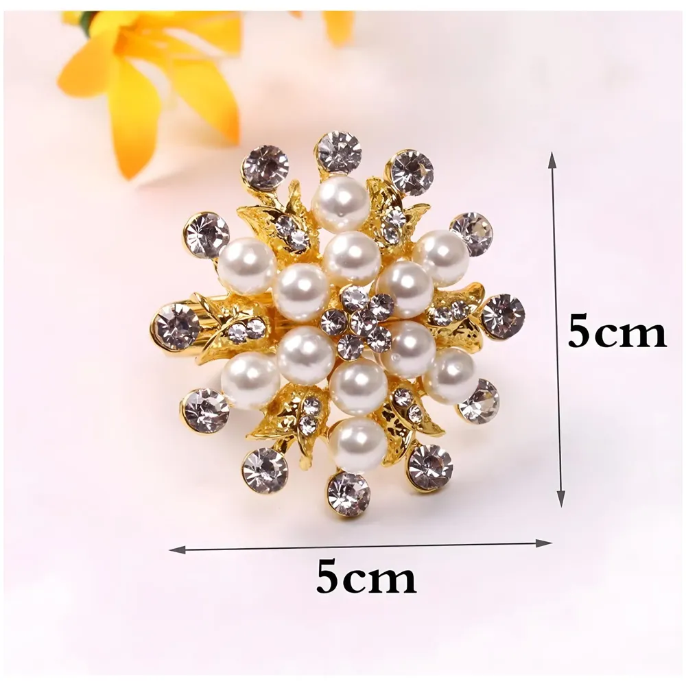 4 Pack Gold Napkin Rings Gold Diamond Hollow Out Metal Napkin Ring Set, Gold Napkin Holder Table Decorations, 1.77 inch Napkin Ring Buckles for Homes Restaurants Guest Wedding Party