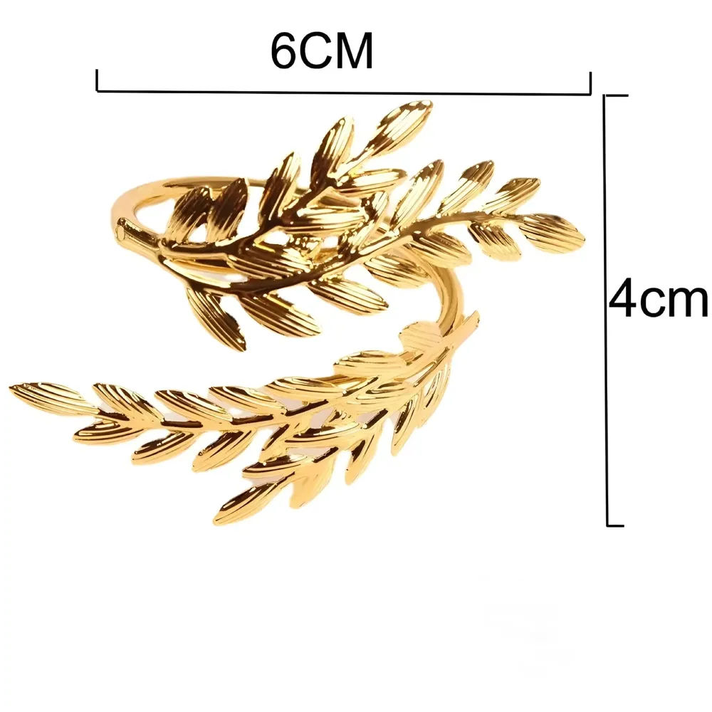 4 Pack Gold Napkin Rings, Golden Leaf Hollow Out Metal Napkin Ring Set, Gold Napkin Holder Table Decorations, 1.77 inch Napkin Ring Buckles for Homes Restaurants Guest Wedding Party