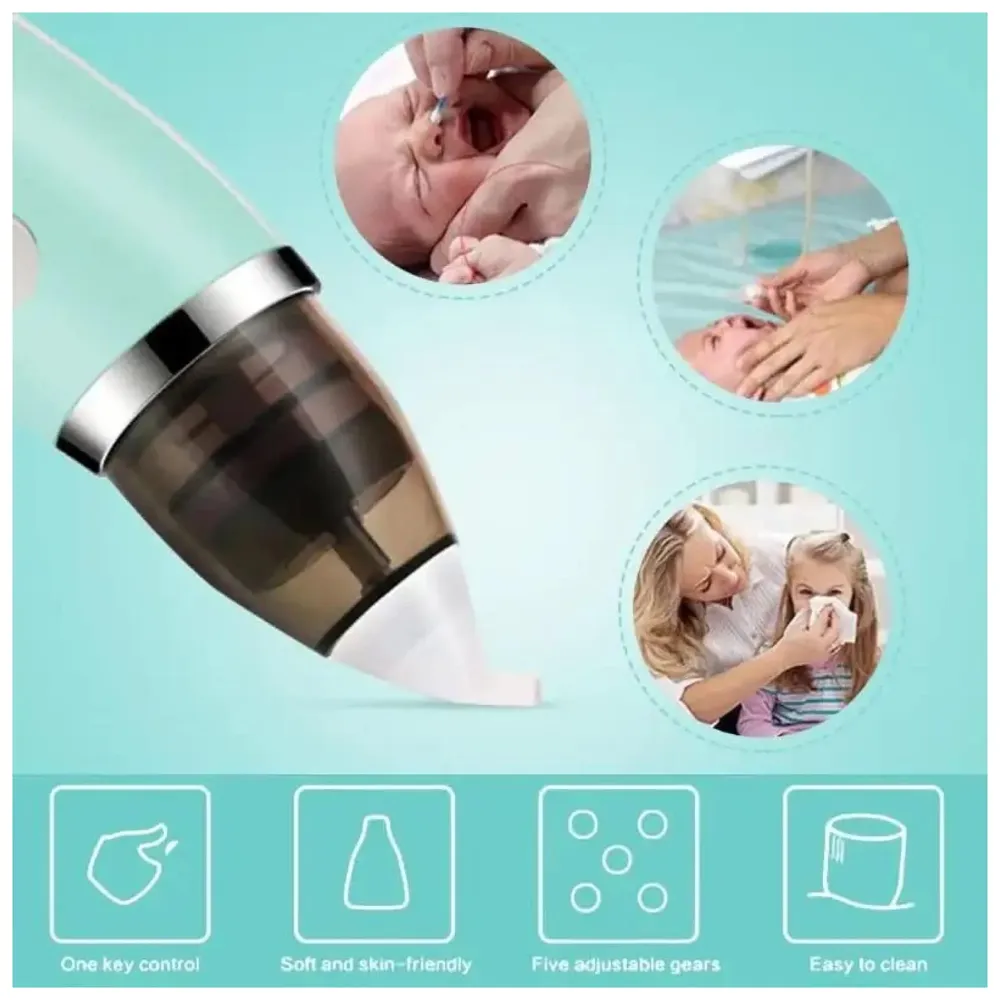 Electric Baby Nasal Aspirator Safe Baby Nose Cleaner Easy Operated Nose Sucker - Relieve Blocked Nose for Babies Infants Toddlers Portable