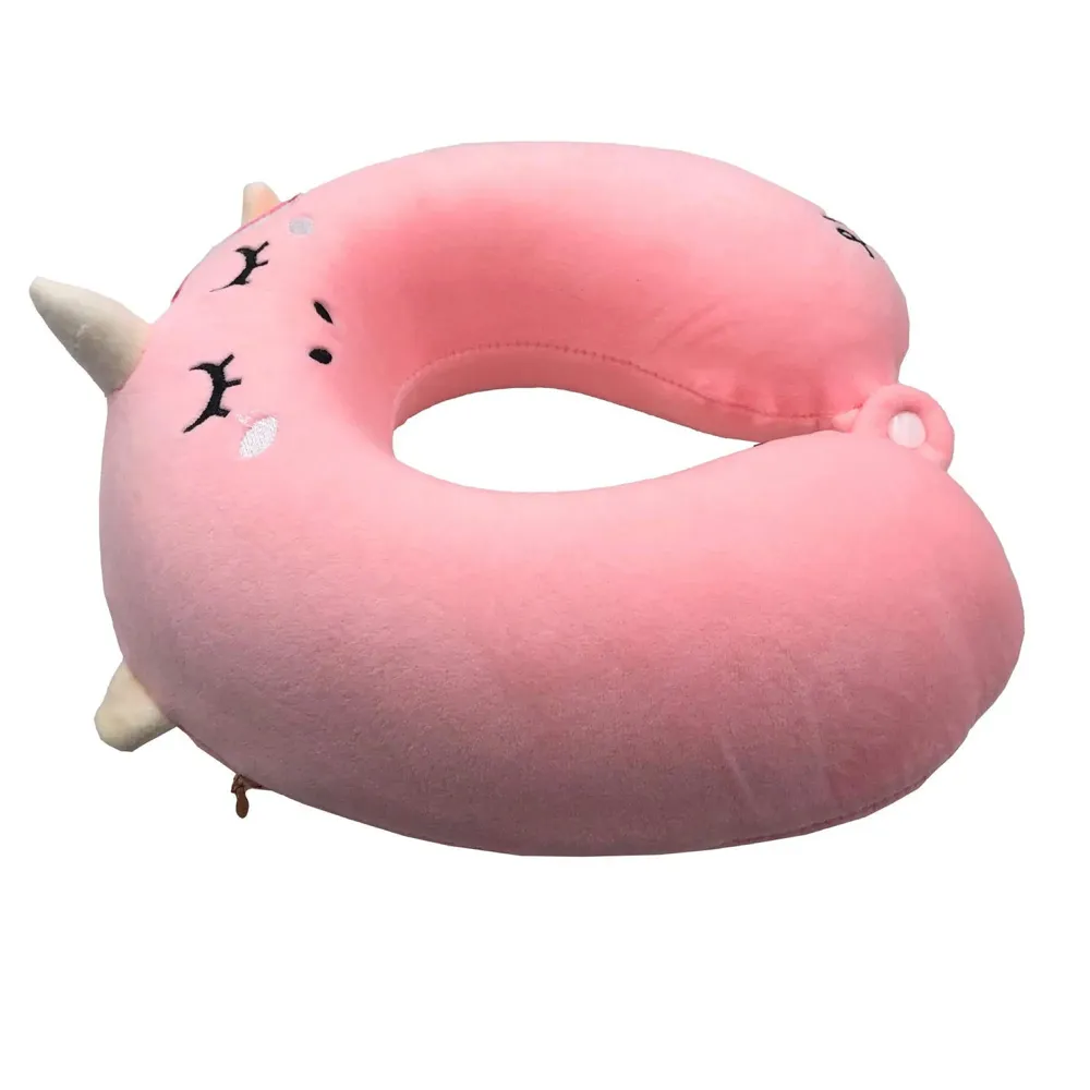 Velvet Neck Pillow (Set of 3) (Pink_neck pillow) - 6