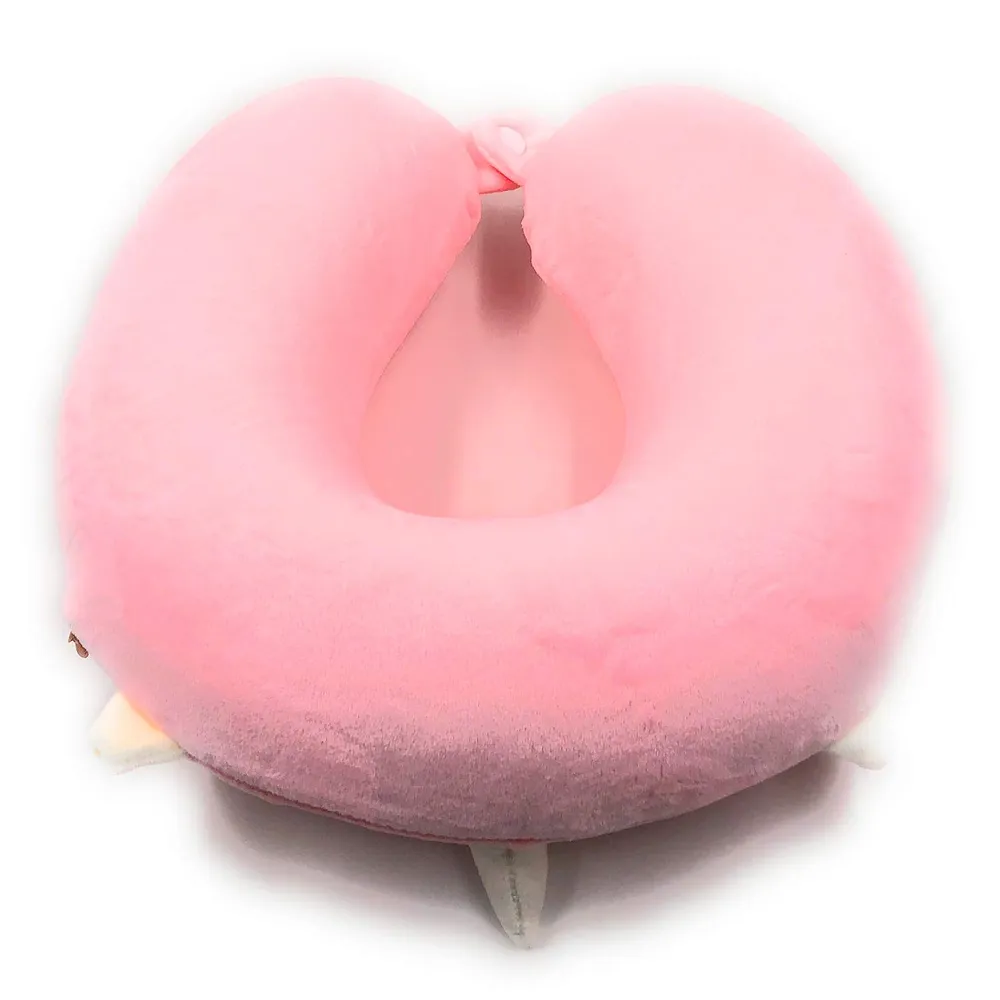 Memory Foam Travel Pillow Eye Mask Combo Pink Unicorn Washable Premium