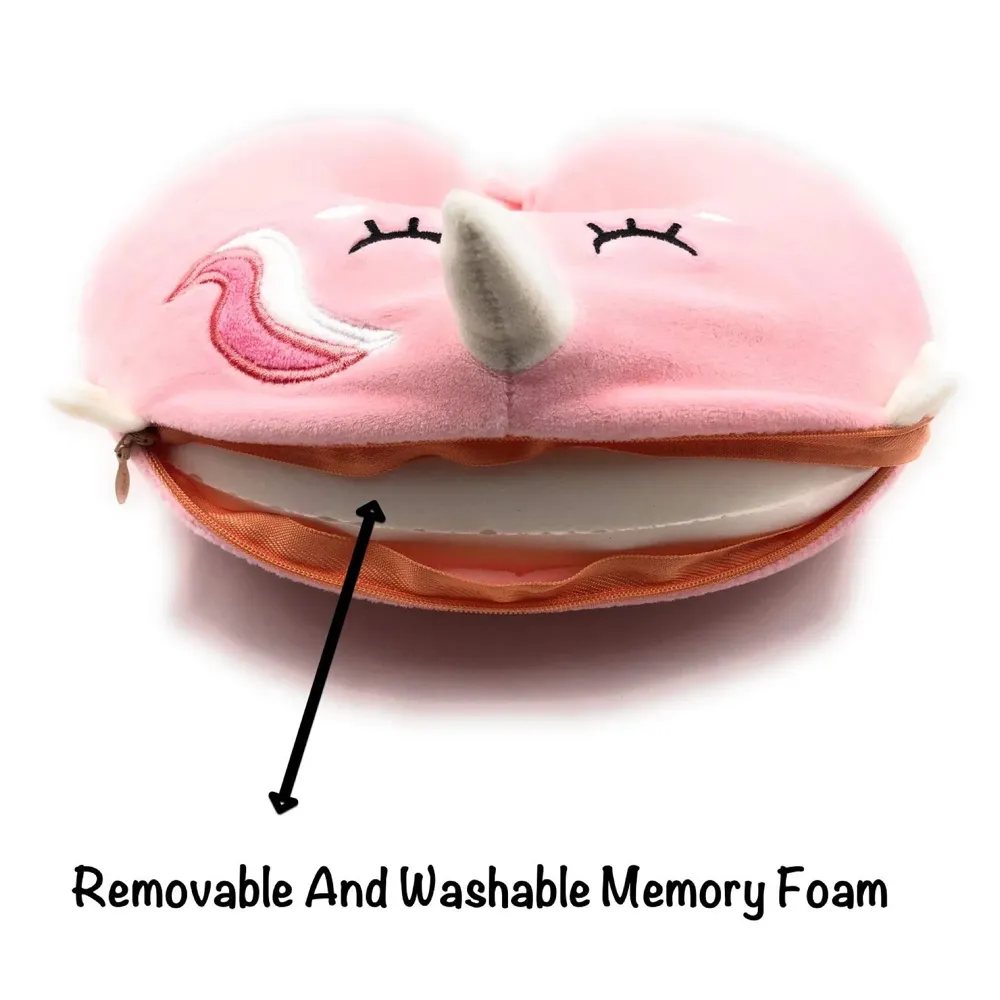 Velvet Neck Pillow (Set of 3) (Pink_neck pillow)