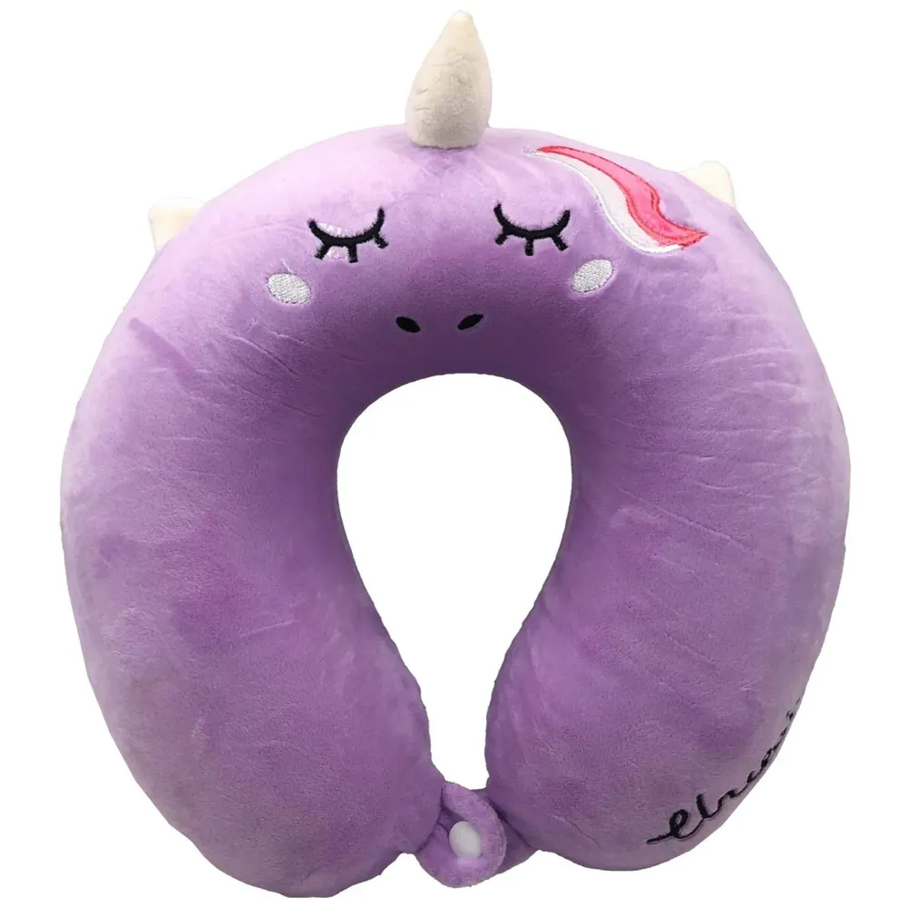 Velvet Neck Pillow (Set of 3) (Purple_neck pillow)
