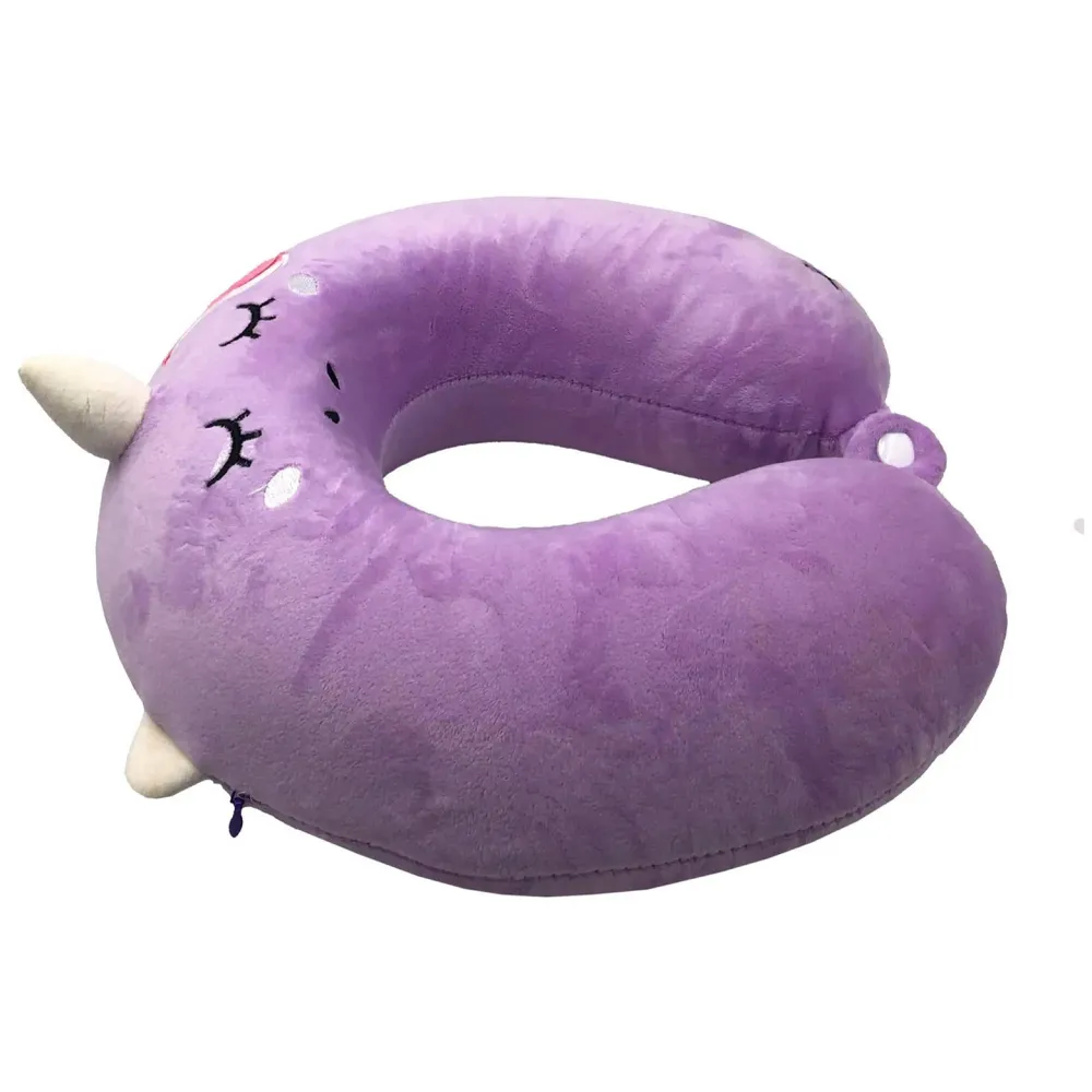 Velvet Neck Pillow (Set of 3) (Purple_neck pillow)