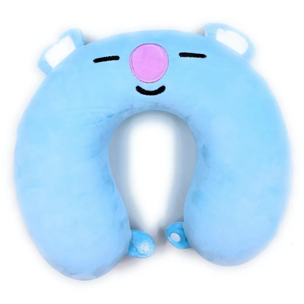 Velvet Neck Pillow (Set of 3) (Blue_neck pillow)