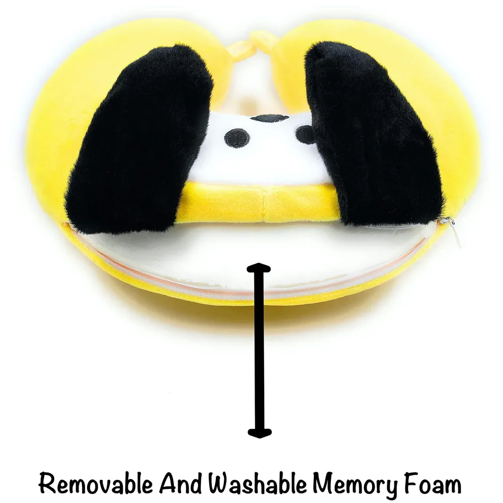 Velvet Neck Pillow (Set of 3) (Yellow_neck pillow)