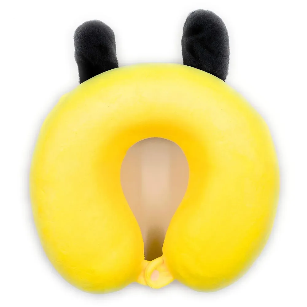 Velvet Neck Pillow (Set of 3) (Yellow_neck pillow)