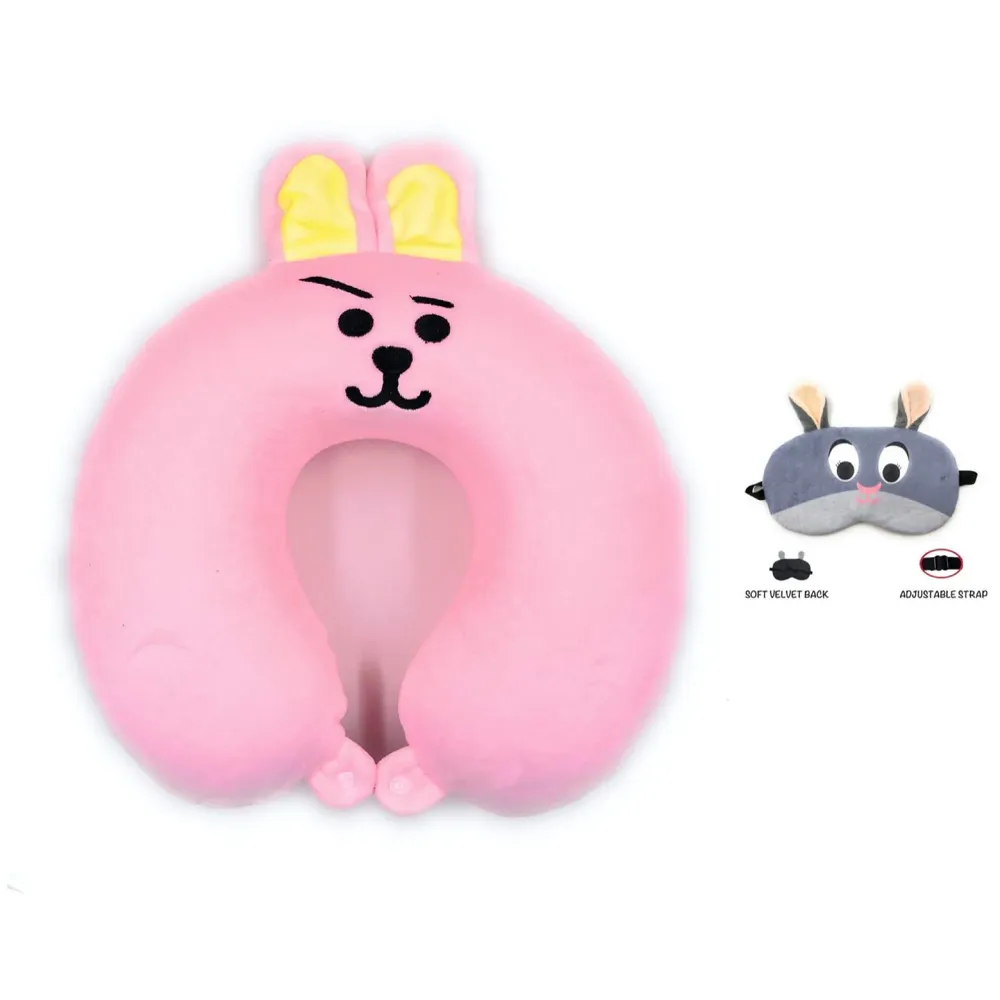 Velvet Neck Pillow (Set of 3, Bunny)