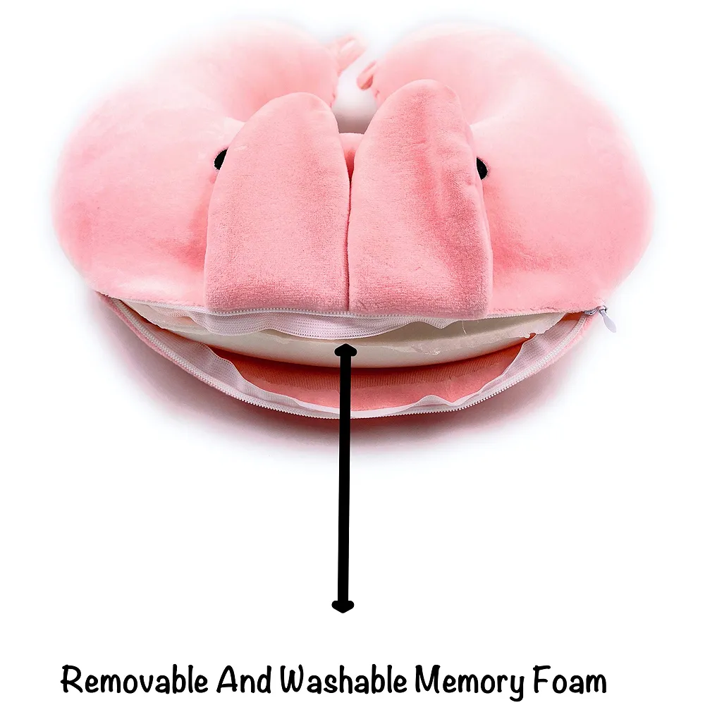 Travel Pillow and Eye Mask Combo Rabbit Soft Neck Chin Support Premium
