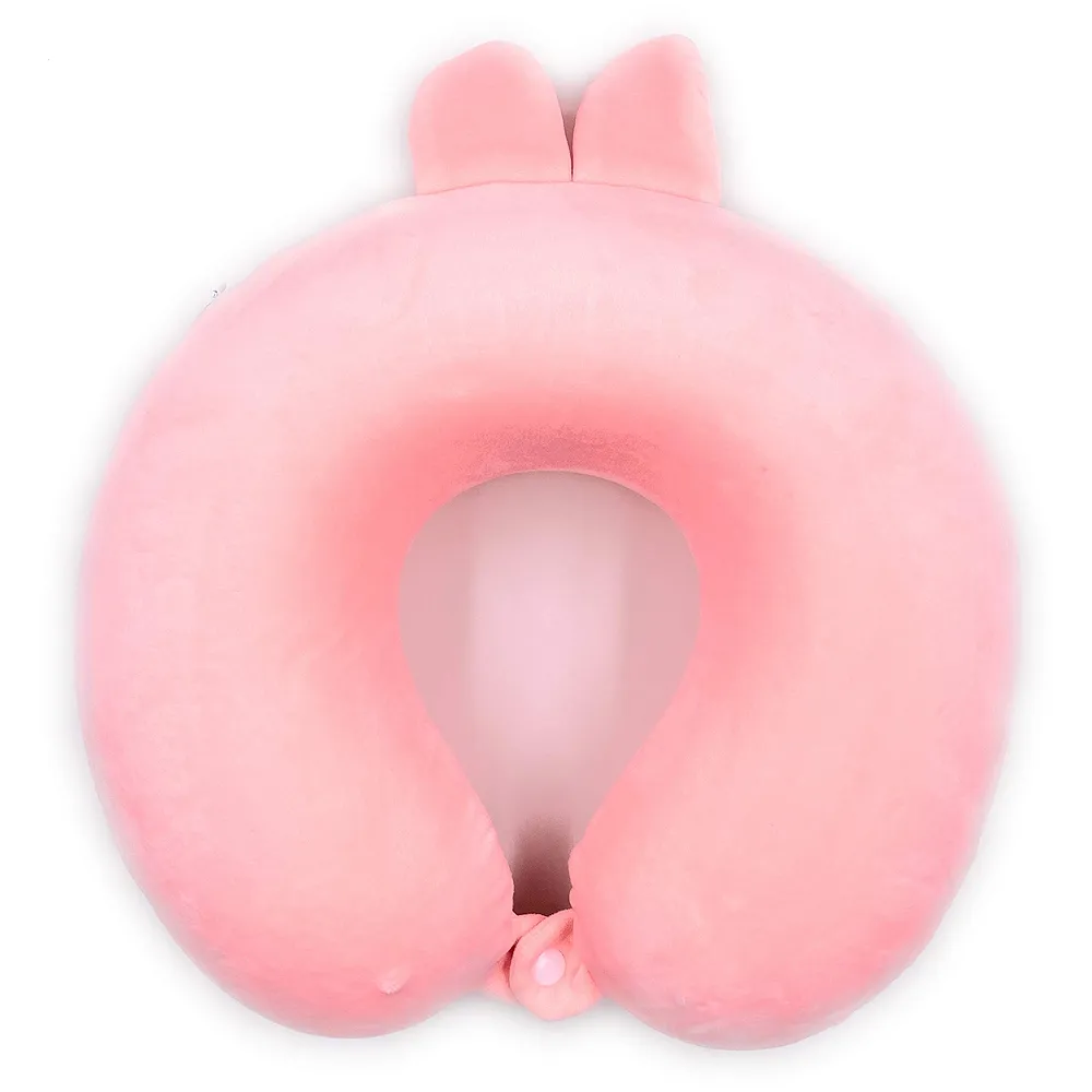 Travel Pillow and Eye Mask Combo Rabbit Soft Neck Chin Support Premium