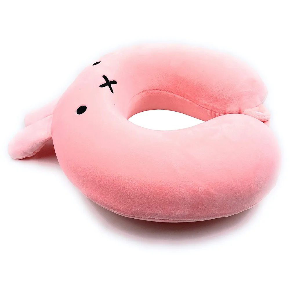 Travel Pillow and Eye Mask Combo Rabbit Soft Neck Chin Support Premium