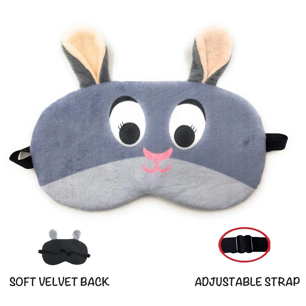 Travel Pillow and Eye Mask Combo Rabbit Soft Neck Chin Support Premium