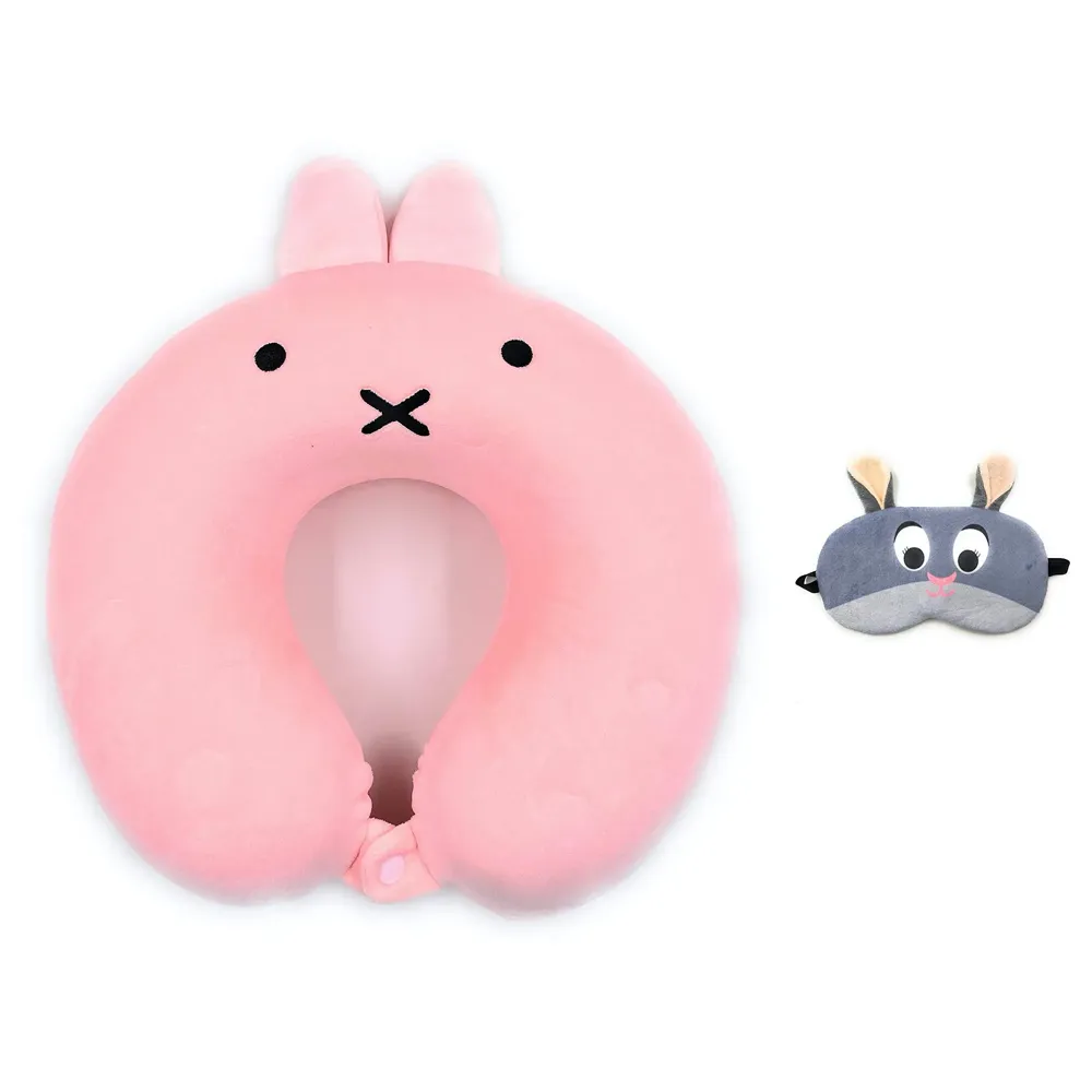 Velvet Neck Pillow (Set of 3) (Black_neck pillow)