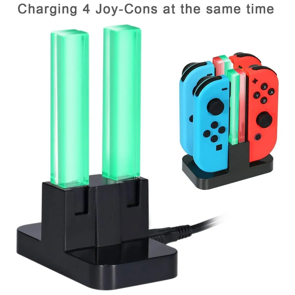 Charging Dock for Nintendo Switch Controllers, 4-in-1 Joy Con Charging Dock Station Stand.