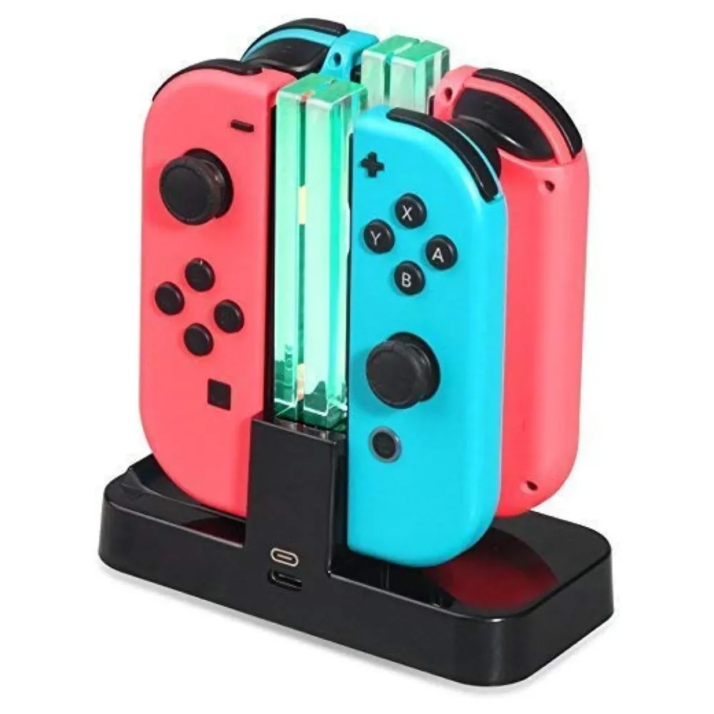 Charging Dock for Nintendo Switch Controllers, 4-in-1 Joy Con Charging Dock Station Stand.