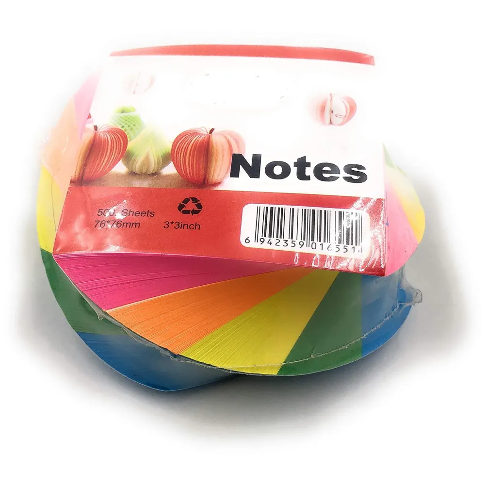Pop up Memo Spiral Notes Pad 3 in x 3 in, 5 Candy Colour Easy Post Notes 500 Sheets Total