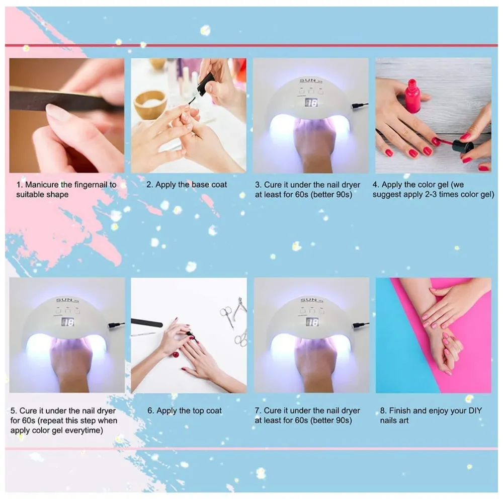 Combo of 4 - Reinforced Gel, Glossy Top Coat, Base Coat And Matte Top Coat For UV Nail Gel Polish Application - 1 Bottle 7.5 ML, Essentials For Uv Nail Gel Polish