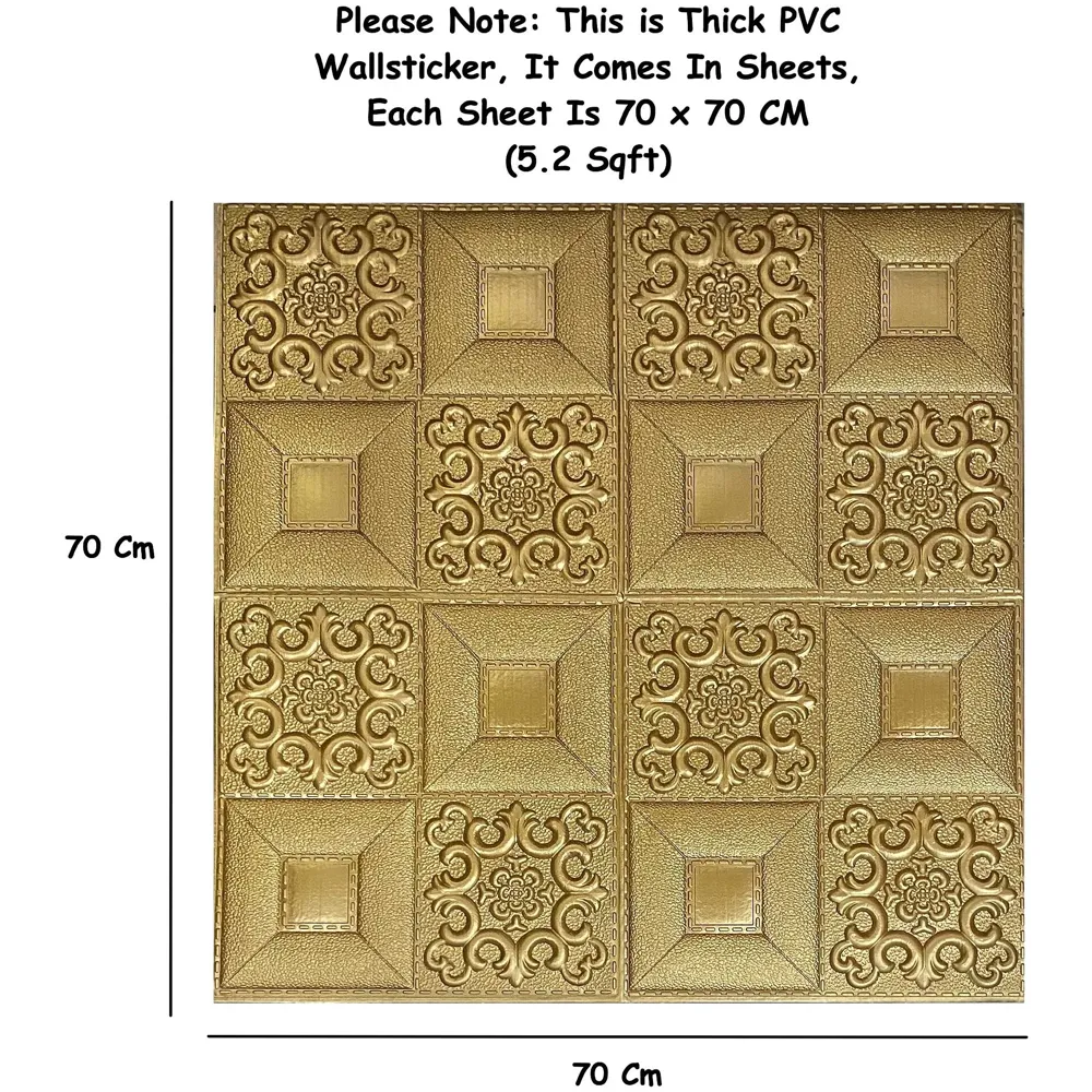 Bronze Foam Wall Paper, 3D Wall Stickers Self-Adhesive Panel Decal PE Wallpaper - Peel and Stick Wall Panels Brown