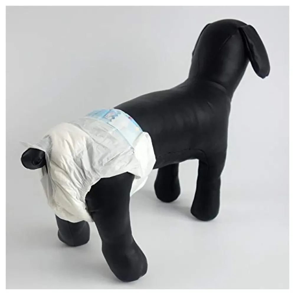Dog Diaper, Pet Diapers High Absorb Disposable Dog Pants Adjustable Nappies Cover Up Panties. Pack of 10 Pcs