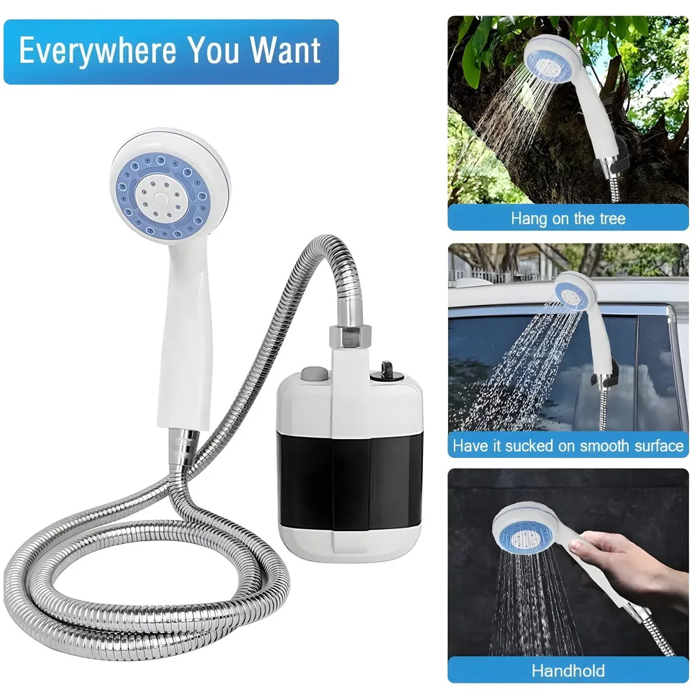 AQUAKART Portable Outdoor Shower, Water Saving, Powered Pump for Hiking Backpacking Camping Travel Beach Pets Watering Flowers - 3