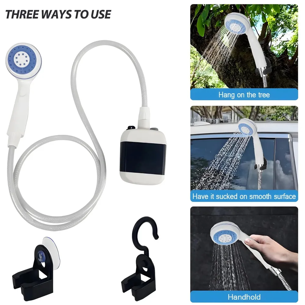 AQUAKART Portable Outdoor Shower, Water Saving, Powered Pump for Hiking Backpacking Camping Travel Beach Pets Watering Flowers - 6