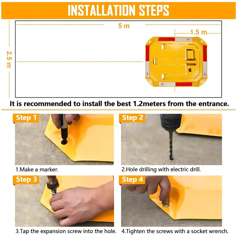 Parking Barrier Parking Space Lock Manual Parking Blocker Thickened Safety Anti Parking Blocker for Private Parking Indoor and Outdoor Use - 3