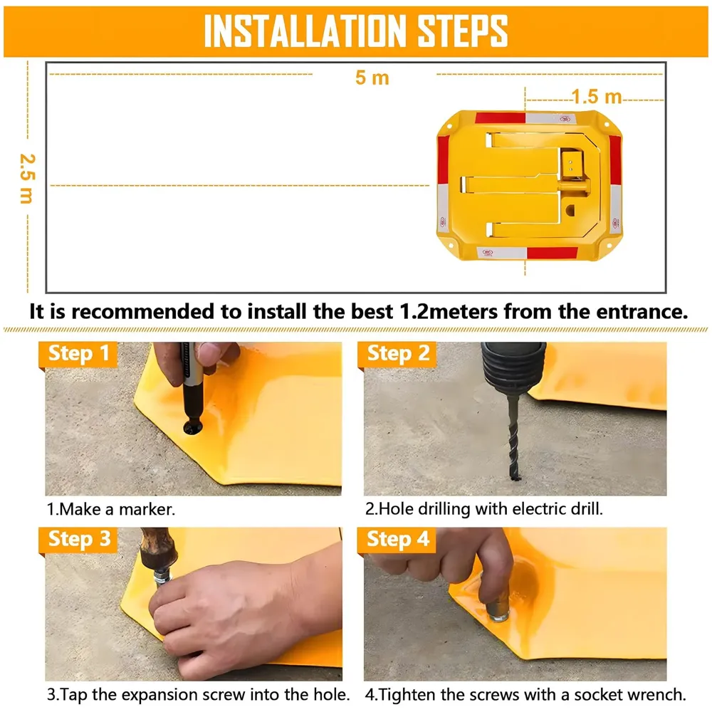 Parking Barrier Parking Space Lock Manual Parking Blocker Thickened Safety Anti Parking Blocker for Private Parking Indoor and Outdoor Use