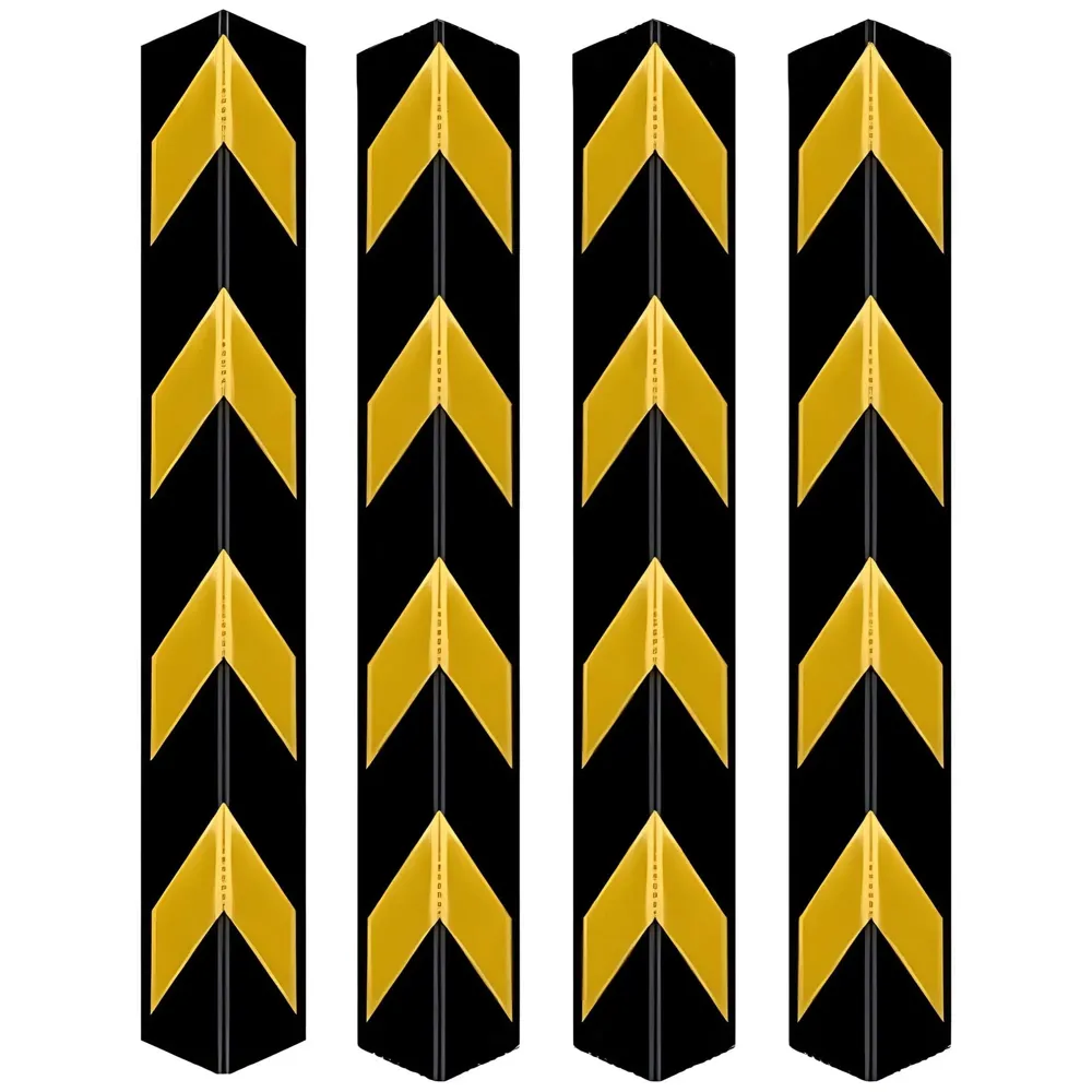 4 Pcs Corner Parking Guard Rubber Durable 800 Mm - Protects Cars From Scratches And Bumps, Heavy-Duty Wall Corner Protector For Garage And Parking Spaces, Easy Installation, High-Visibility