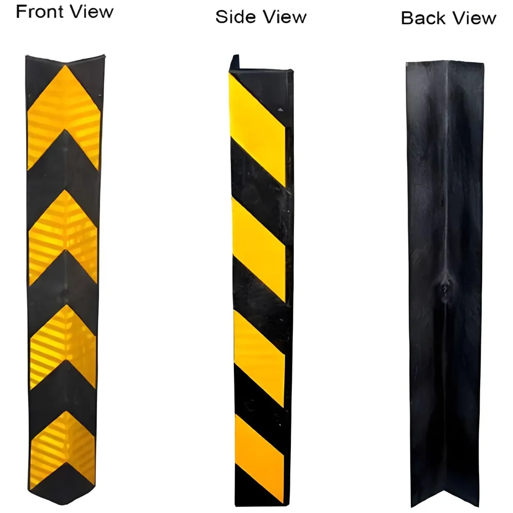 4 Pcs Corner Parking Guard Rubber Durable 800 Mm - Protects Cars From Scratches And Bumps, Heavy-Duty Wall Corner Protector For Garage And Parking Spaces, Easy Installation, High-Visibility