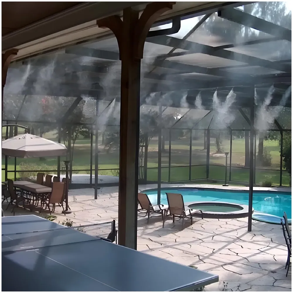 Garden Mist Cooling Kit, Outdoor Misting System for Patio, Garden, and Porch, Drip irrigation 30 ft Hose, Easy DIY Installation, 10 Adjustable Nozzles. - 6