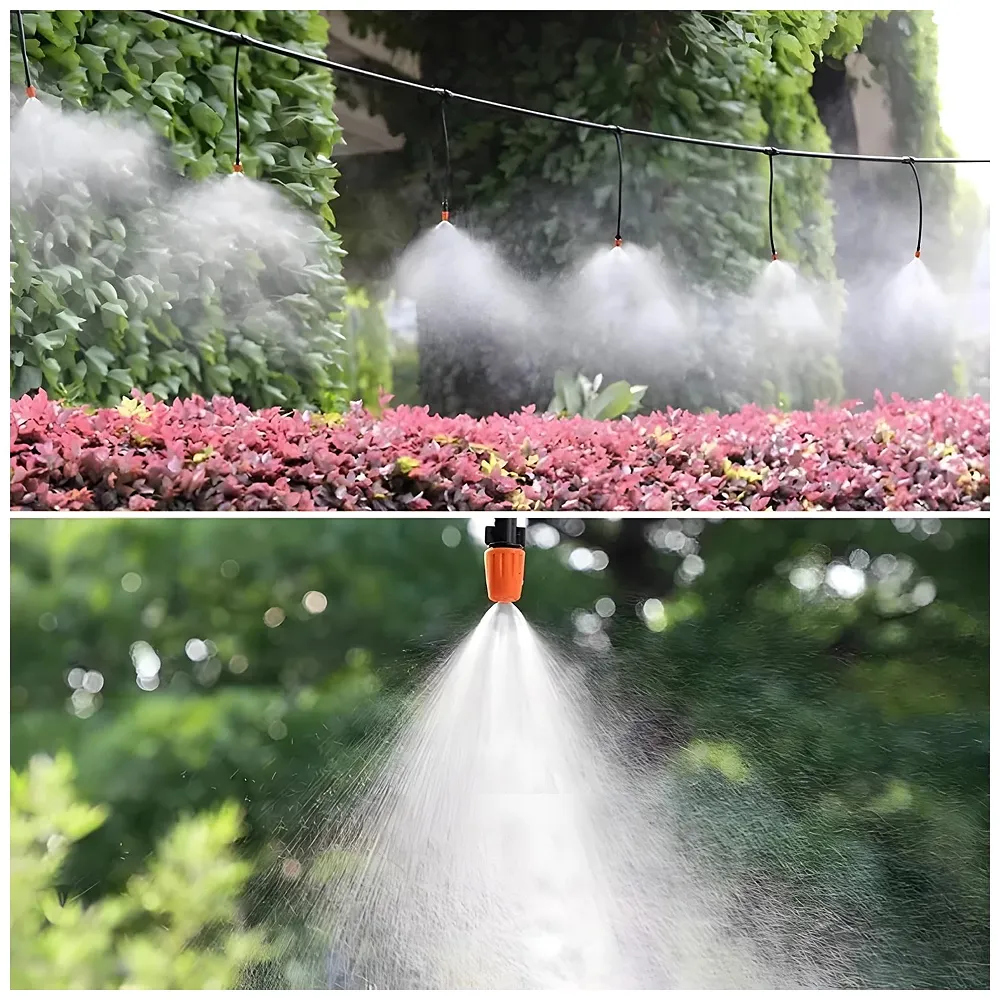 Garden Mist Cooling Kit 30ft Hose 10 Nozzles for Patio Porch DIY