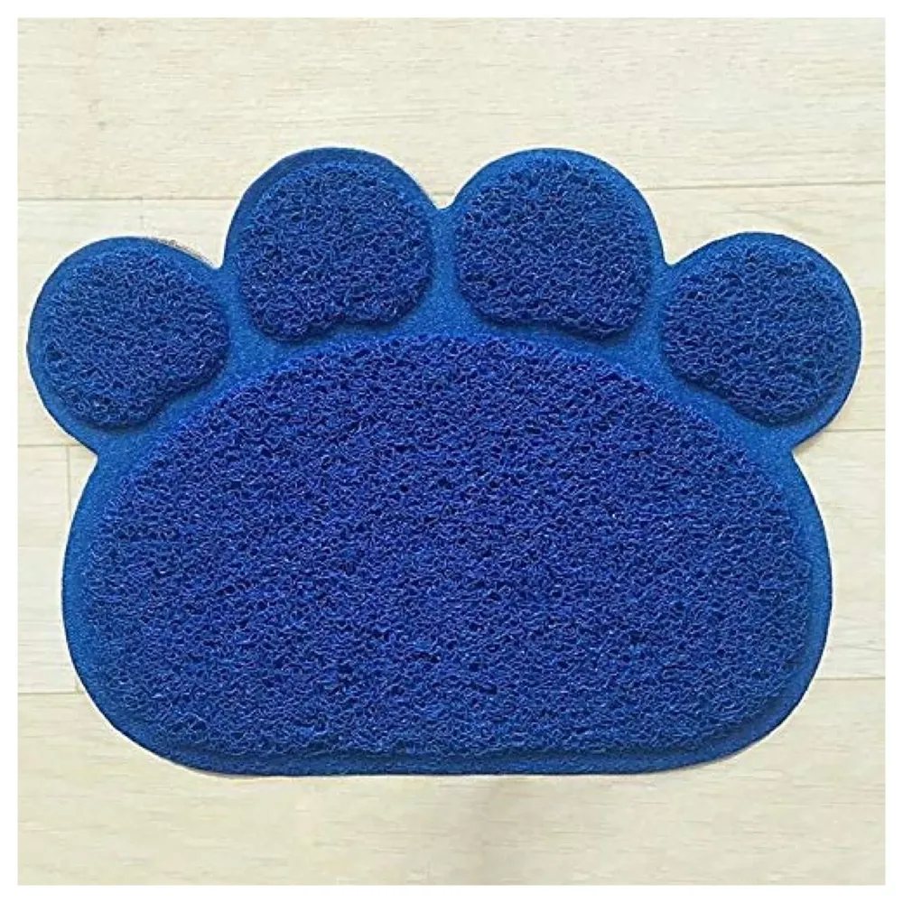 Multi-Purpose Pet Mat for Dogs and Cats ~ Feeding, Sitting, Scratching, House Breaking, Sleeping Placemat (Large 22 x 22 Inches, Ink Blue)