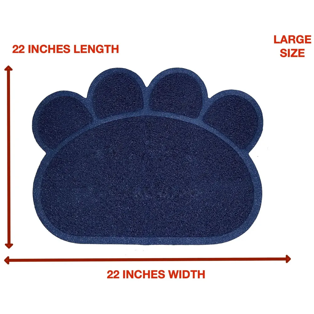 Multi-Purpose Pet Mat for Dogs and Cats ~ Feeding, Sitting, Scratching, House Breaking, Sleeping Placemat (Large 22 x 22 Inches, Dark Blue)