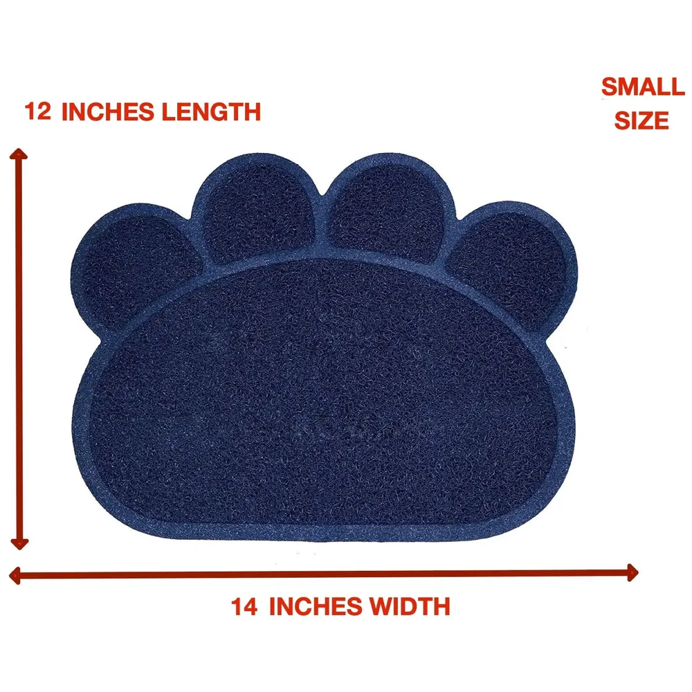 Multi-Purpose Pet Mat for Dogs and Cats ~ Feeding, Sitting, Scratching, House Breaking, Sleeping Placemat (Small 14 x 12 Inches, Dark Blue)