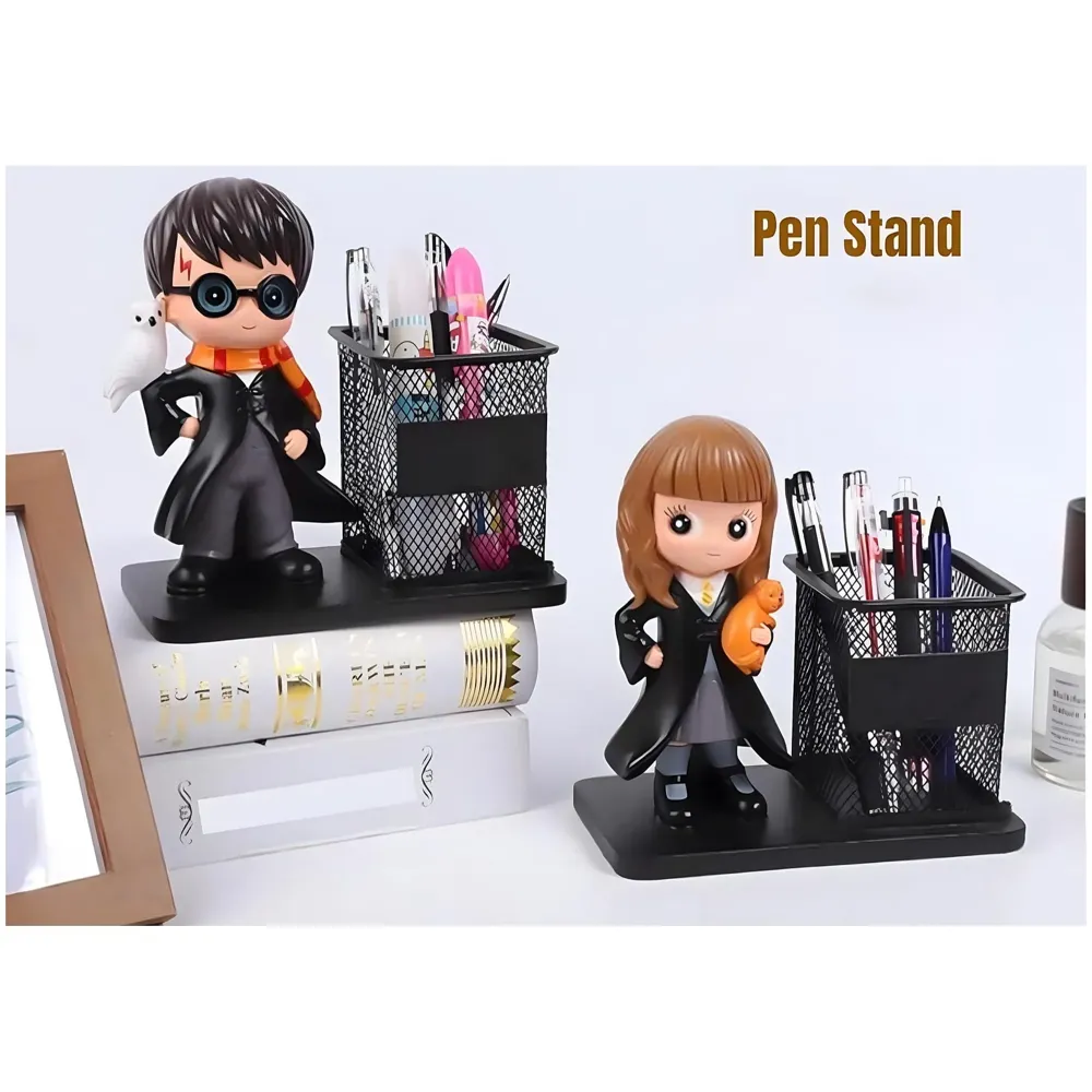 Wizard Pen stand For Wizards And Witches Desk Pen Holder Mesh Decoration For Home And Office Study Work Black – 17.5 x 16.5 x 8.5 Cm (Girl) - 3