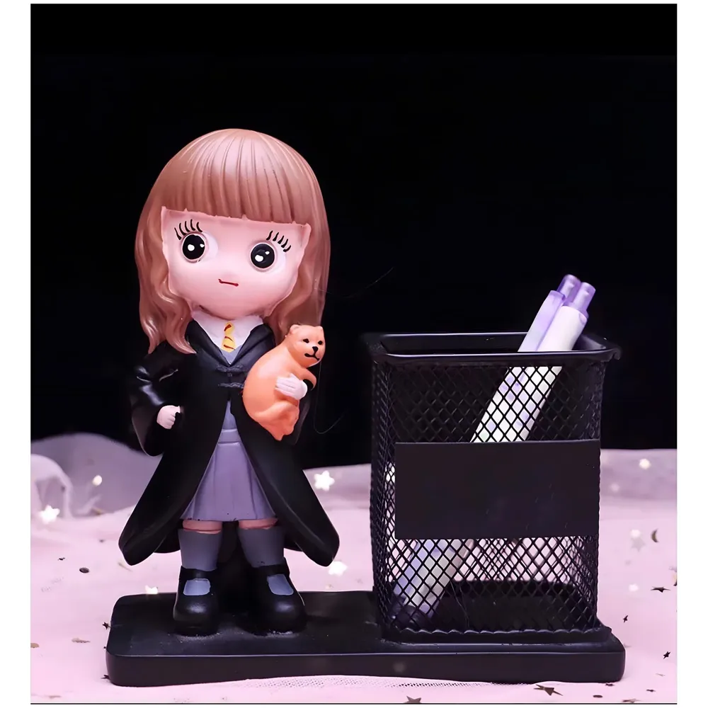 Wizard Pen stand For Wizards And Witches Desk Pen Holder Mesh Decoration For Home And Office Study Work Black – 17.5 x 16.5 x 8.5 Cm (Girl)