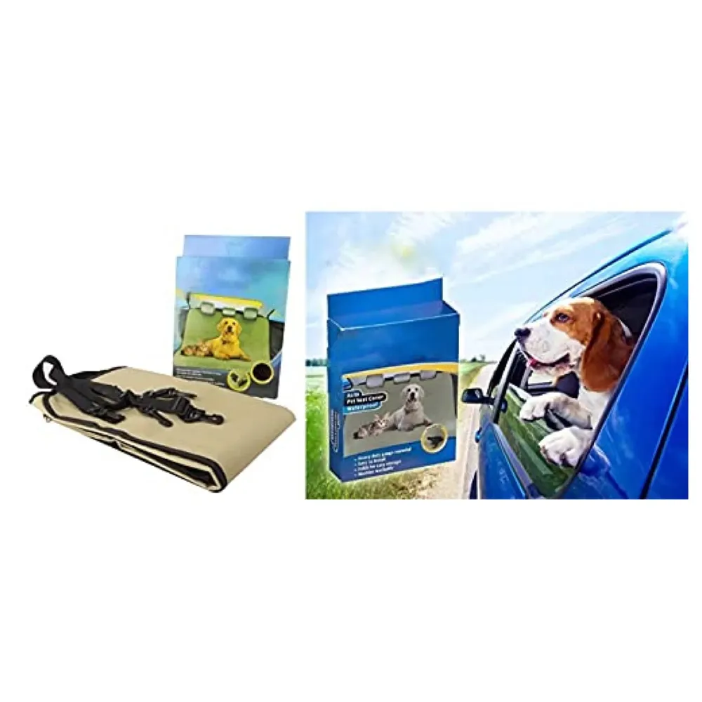 Dog Car Seat Cover, Waterproof & Scratch Proof & Nonslip Back Seat Cover, Dog Travel Hammock with Seat Anchors, Machine Washable, Durable, Universal fits All Cars, Pet Cover 56.7 x 56.7 inches