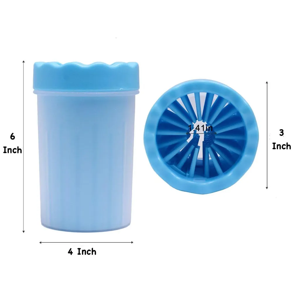 Portable Pet Paw Cleaner/Washer, Durable Cleaning Cup With Silicone Bristles, Quickly Scrub and Wash Muddy Dirty Paws and Feet, Small to Medium Large Dog Breeds (Small Breeds Blue)