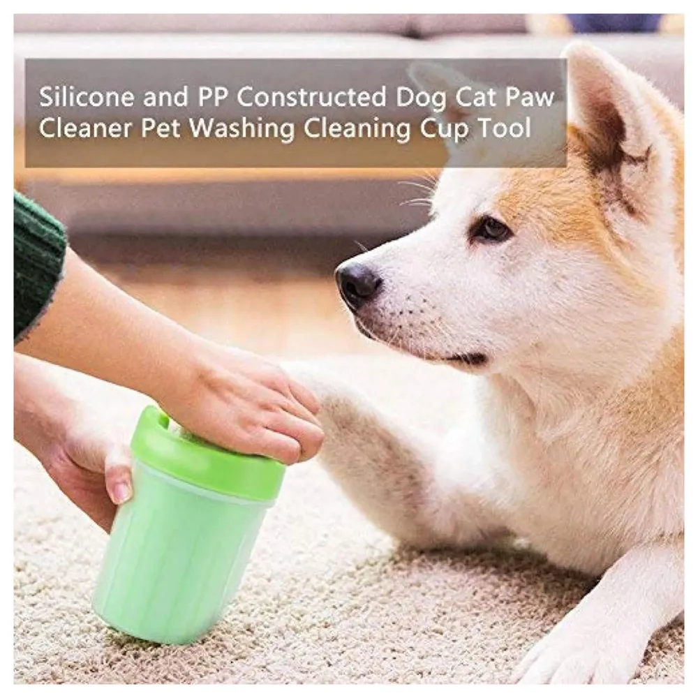 Small Breeds Portable Durable Cleaning Cup with Silicone Bristles Pet Paw Cleaner, 1 Piece