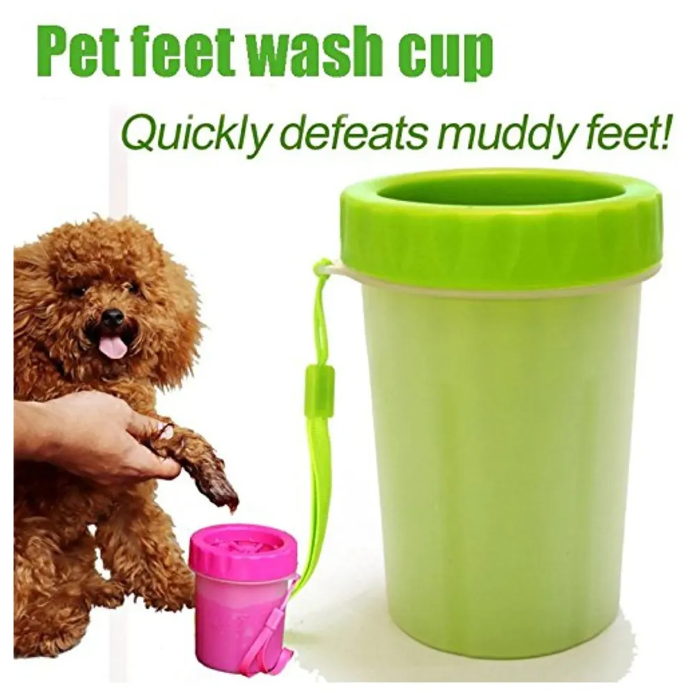 Small Breeds Portable Durable Cleaning Cup with Silicone Bristles Pet Paw Cleaner, 1 Piece