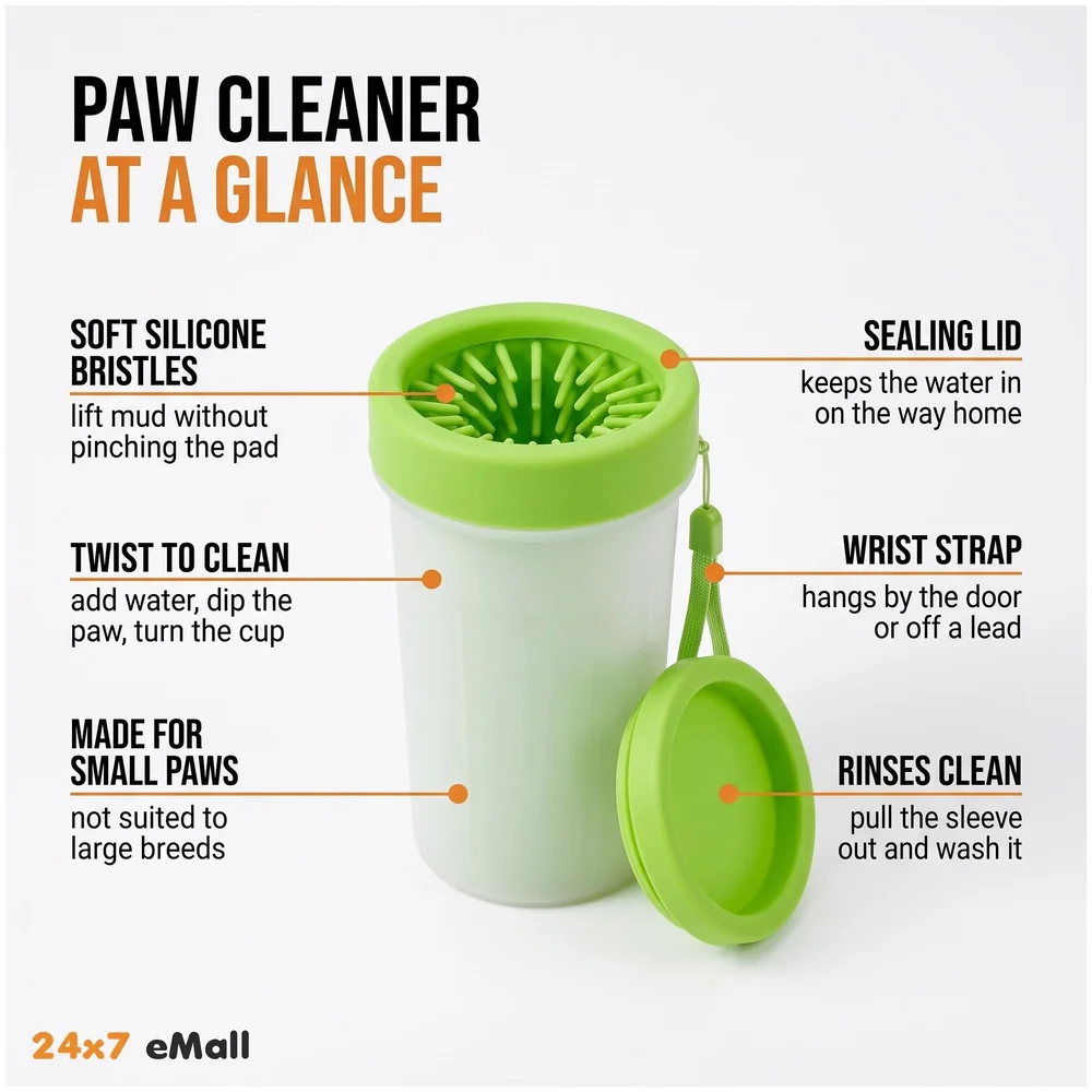Pack of 2 Pet Paw Cleaner Cup Soft Silicone Bristles Small Dogs