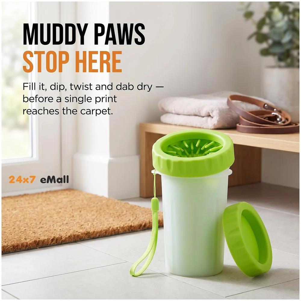 Pack of 2 Pet Paw Cleaner Cup Soft Silicone Bristles Small Dogs
