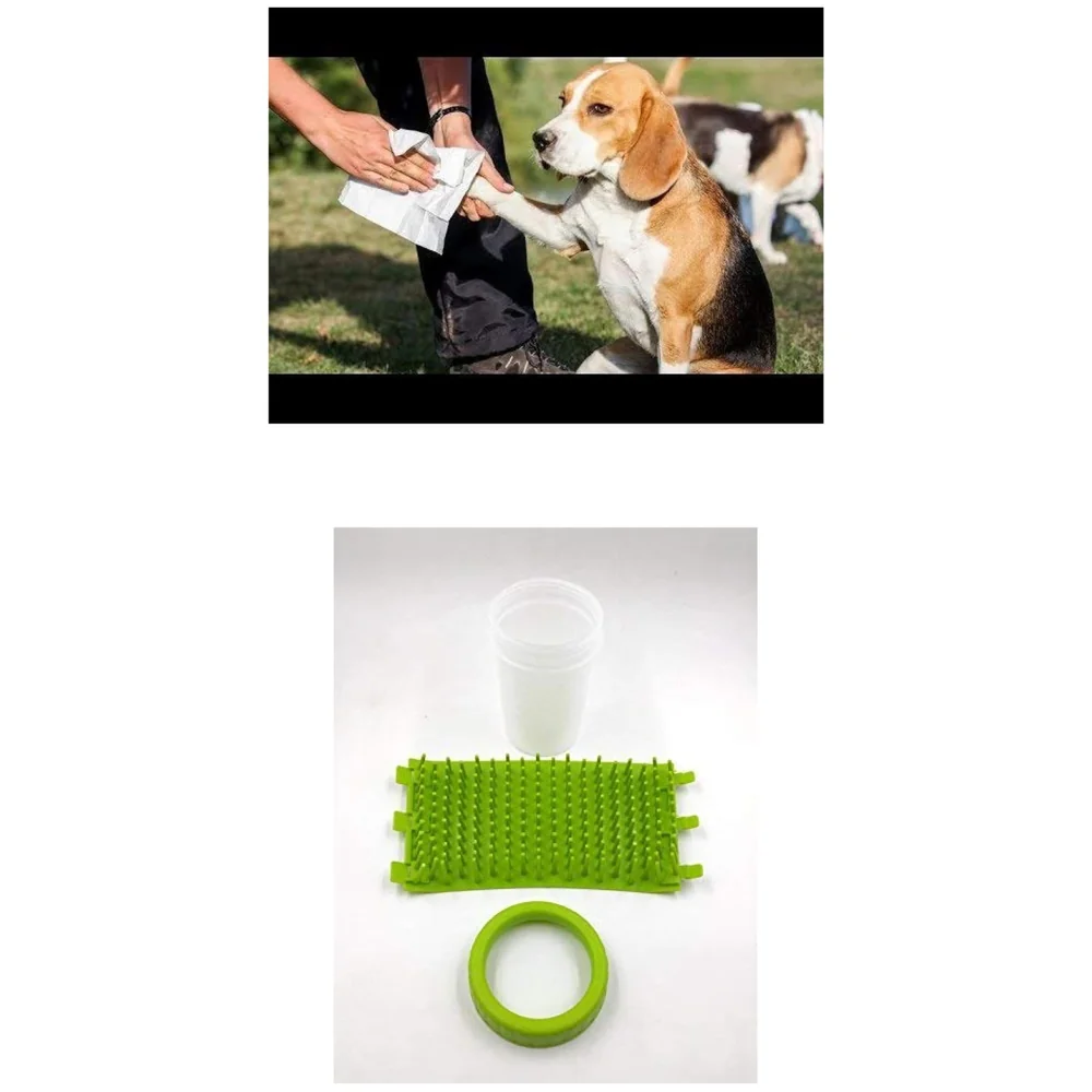 Pack of 2 Pet Paw Cleaner Cup Soft Silicone Bristles Small Dogs