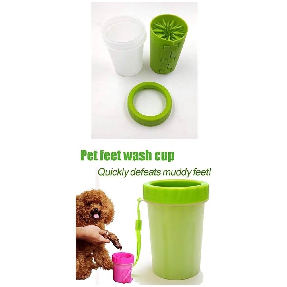 Pack of 2 Pet Paw Cleaner Cup Soft Silicone Bristles Small Dogs