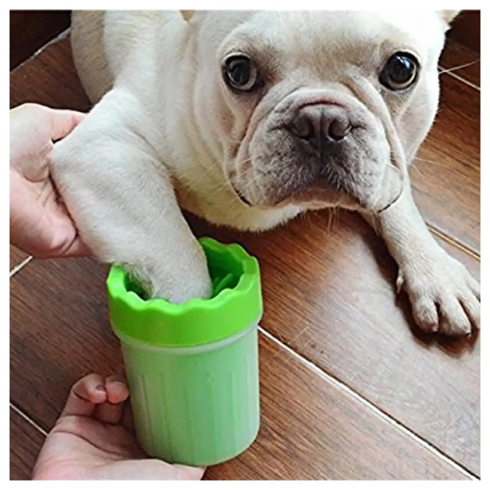 Portable Pet Paw Cleaner/Washer, Durable Cleaning Cup with Silicone Bristles, Quickly Scrub and Wash Muddy Dirty Paws and Feet, Small to Medium Large Dog Breeds