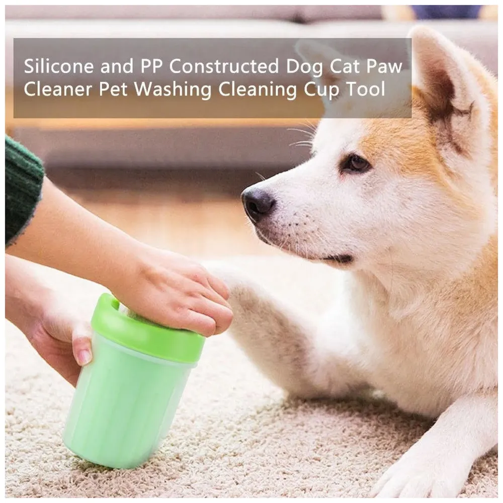 Portable Pet Paw Cleaner/Washer, Durable Cleaning Cup with Silicone Bristles, Quickly Scrub and Wash Muddy Dirty Paws and Feet, Small to Medium Large Dog Breeds