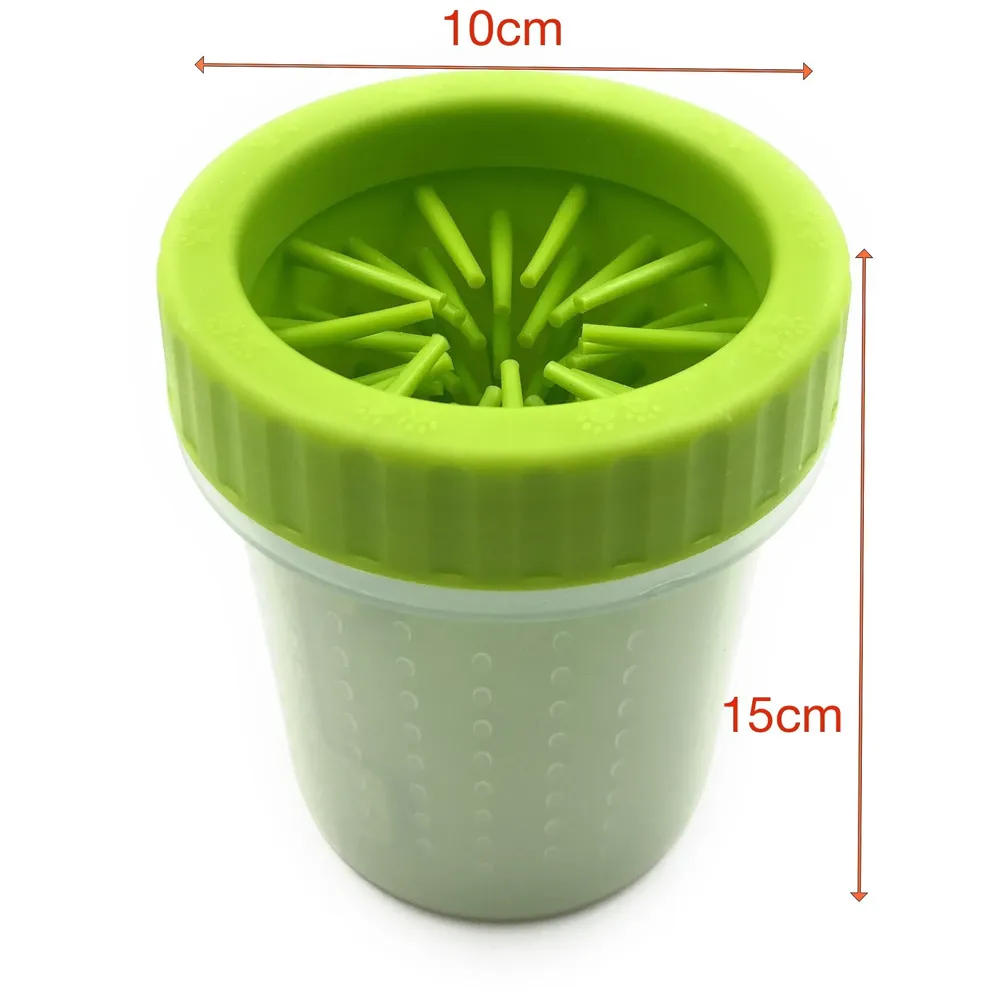 Portable Pet Paw Cleaner/Washer, Durable Cleaning Cup with Silicone Bristles, Quickly Scrub and Wash Muddy Dirty Paws and Feet, Small to Medium Large Dog Breeds