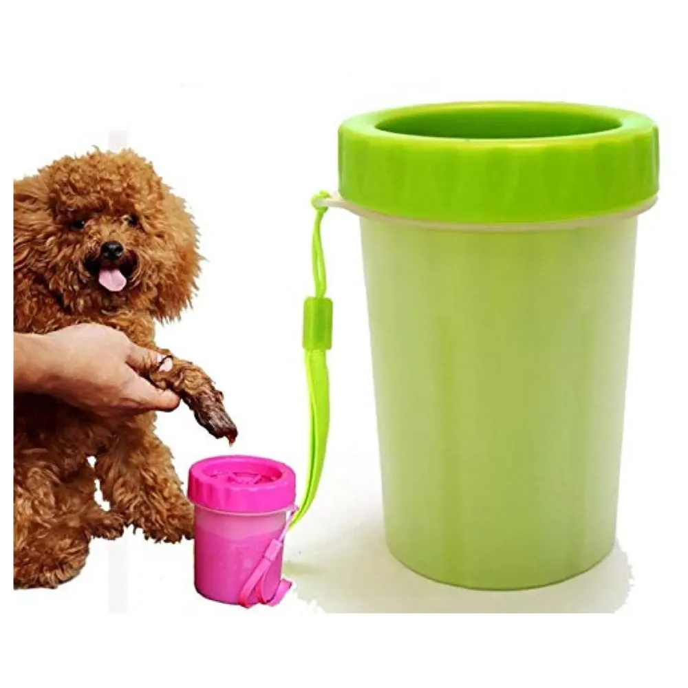 Portable Pet Paw Cleaner/Washer, Durable Cleaning Cup with Silicone Bristles, Quickly Scrub and Wash Muddy Dirty Paws and Feet, Small to Medium Large Dog Breeds
