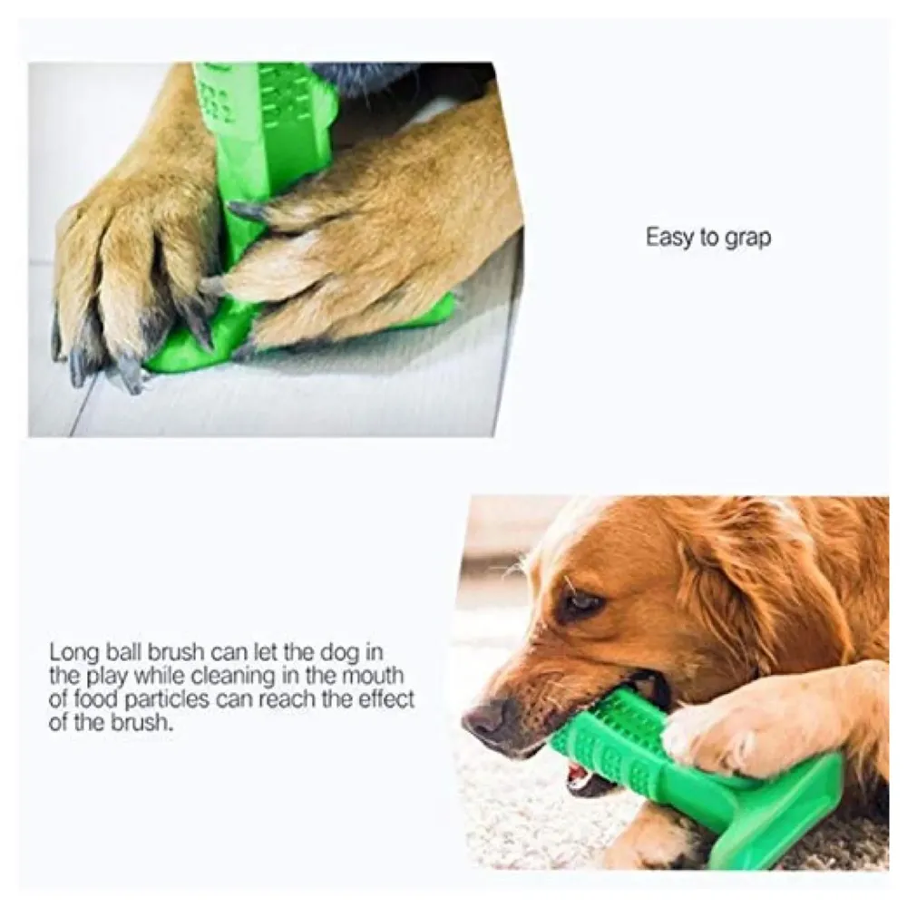 Dog Toothbrush Stick-Puppy Dental Care Brushing Stick Effective Doggy Teeth Cleaning Massager Nontoxic Natural Rubber Bite Resistant Chew Toys for Dogs Pets (Large breeds)