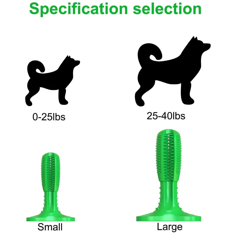 Dog Toothbrush Stick-Puppy Dental Care Brushing Stick Effective Doggy Teeth Cleaning Massager Nontoxic Natural Rubber Bite Resistant Chew Toys for Dogs Pets (Large breeds)